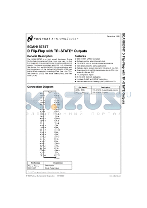 SCAN18374T datasheet - D Flip-Flop with TRI-STATE Outputs