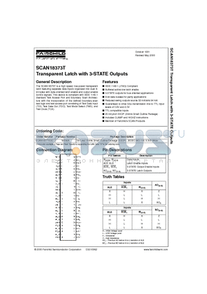 SCAN1837TSSC datasheet - Transparent Latch with 3-STATE Outputs