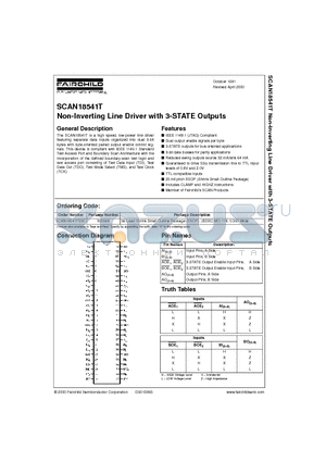 SCAN18541TSSC datasheet - Non-Inverting Line Driver with 3-STATE Outputs