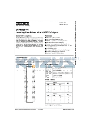SCAN18540TSSC datasheet - Inverting Line Driver with 3-STATE Outputs