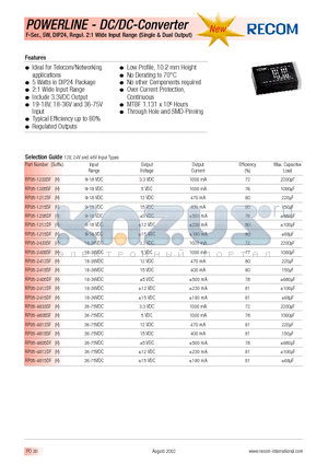 RP05-4812DF datasheet - POWERLINE - DC/DC - CONVERTER