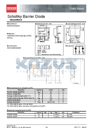 RBQ30NS45A datasheet - Schottky Barrier Diode