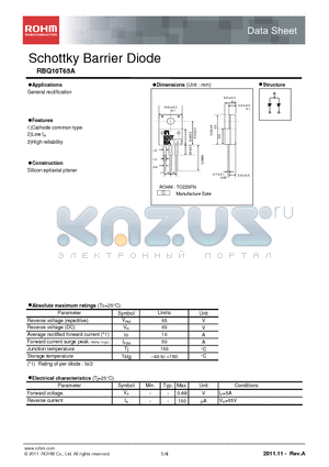 RBQ10T65A datasheet - Schottky Barrier Diode