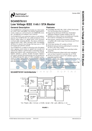 SCANSTA101 datasheet - Low Voltage IEEE 1149.1 STA Master