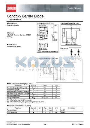 RBQ20NS45A datasheet - Schottky Barrier Diode