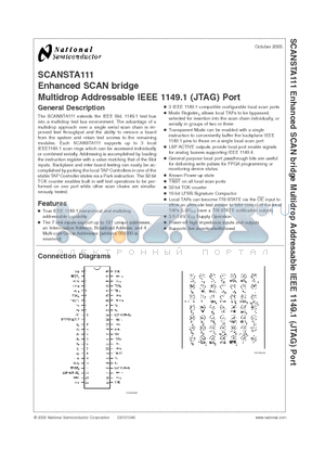 SCANSTA111 datasheet - Enhanced SCAN bridge Multidrop Addressable IEEE 1149.1 (JTAG) Port