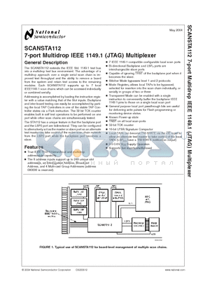 SCANSTA112VS datasheet - 7-port Multidrop IEEE 1149.1 (JTAG) Multiplexer