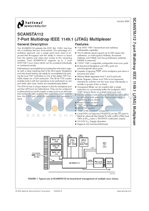 SCANSTA112VS datasheet - 7-Port Multidrop IEEE 1149.1 (JTAG) Multiplexer