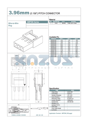 SMP396-06000 datasheet - 3.69mm PITCH CONNECTOR