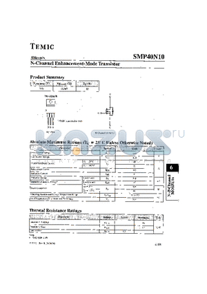 SMP40N10 datasheet - N-Channel Enhancement-Mode Transistor