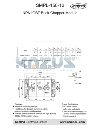 SMPL-150-12 datasheet - NPN IGBT Buck-Chopper Module