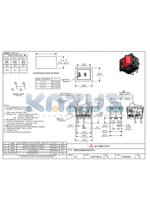 RBW2ABLKREDIF0 datasheet - E-SWITCH RBW2ABLKREDIF0