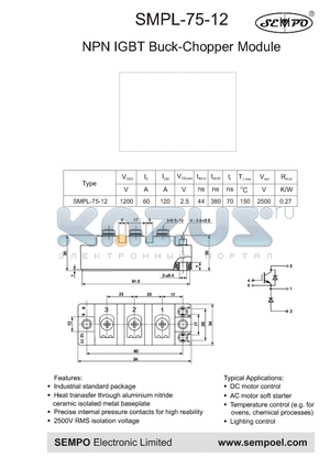 SMPL-75-12 datasheet - NPN IGBT Buck-Chopper Module