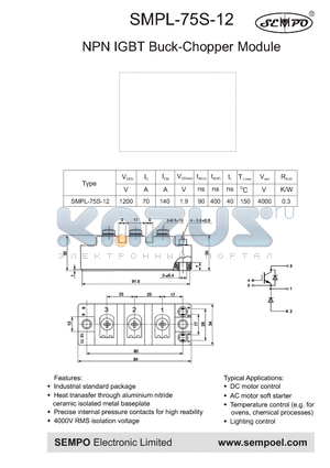 SMPL-75S-12 datasheet - NPN IGBT Buck-Chopper Module