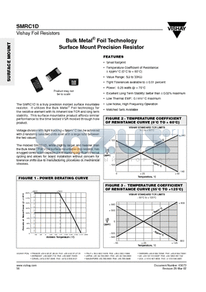 SMRC1D datasheet - Bulk Metal^ Foil Technology Surface Mount Precision Resistor