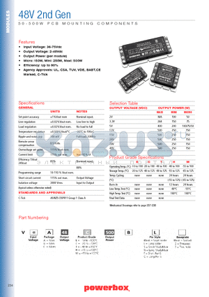 V48A48C500BF2 datasheet - 50 - 500W PCB MOUNTING COMPONENETS