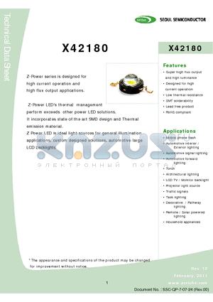 X42180_11 datasheet - Z Power LED