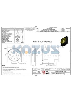 SMS-1508-2-R datasheet - Surface Mount Speaker