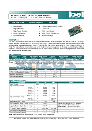 SRBA-06A1AL datasheet - NON-ISOLATED DC/DC CONVERTERS