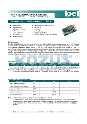 SRBA-06A2AL datasheet - NON-ISOLATED DC/DC CONVERTERS