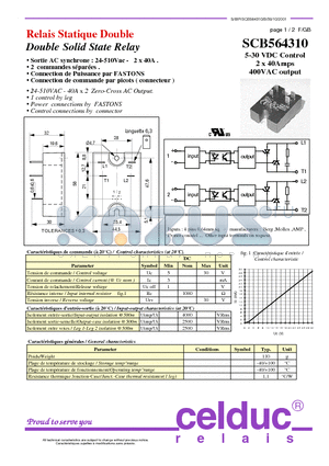 SCB564310 datasheet - Double Solid State Relay