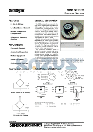 SCC05D datasheet - Pressure Sensors