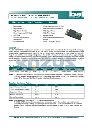 SRBC-16F2A_07 datasheet - NON-ISOLATED DC/DC CONVERTERS