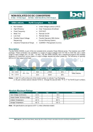 SRBC-30E2AL datasheet - NON-ISOLATED DC/DC CONVERTERS