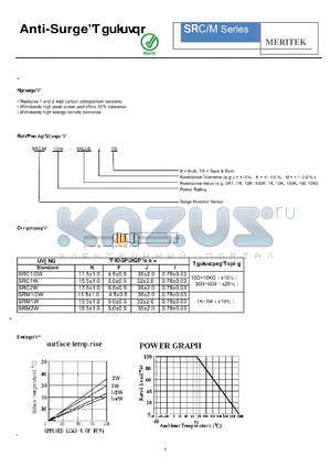 SRC datasheet - Anti-Surge Resistor