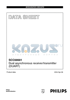 SCC68681E1A44 datasheet - Dual asynchronous receiver/transmitter