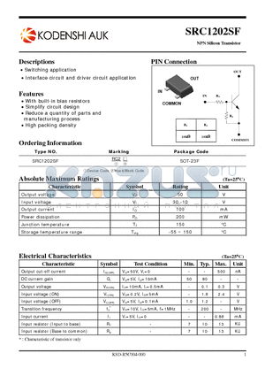 SRC1202SF datasheet - NPN Silicon Transistor