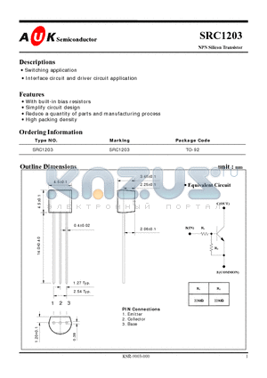 SRC1203 datasheet - NPN Silicon Transistor