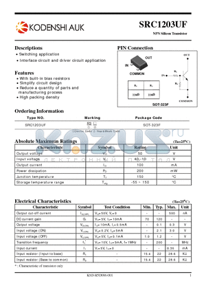 SRC1203UF datasheet - NPN Silicon Transistor