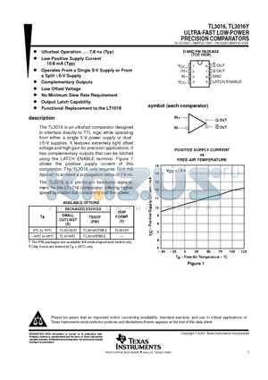 TL3016CD datasheet - ULTRA-FAST LOW-POWER PRECISION COMPARATORS