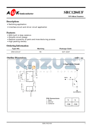 SRC1204UF datasheet - NPN Silicon Transistor