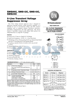 SMS24CT1 datasheet - 5-Line Transient Voltage Suppressor Array