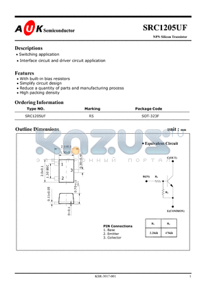 SRC1205UF datasheet - NPN Silicon Transistor