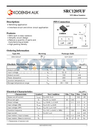 SRC1205UF datasheet - NPN Silicon Transistor