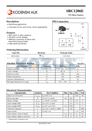 SRC1206E datasheet - NPN Silicon Transistor