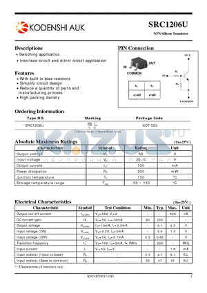 SRC1206U datasheet - NPN Silicon Transistor