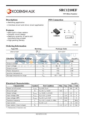 SRC1210EF datasheet - NPN Silicon Transistor