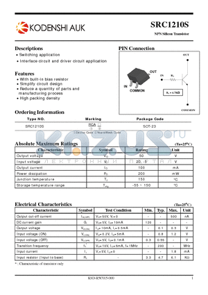 SRC1210S datasheet - NPN Silicon Transistor
