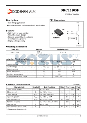 SRC1210SF datasheet - NPN Silicon Transistor