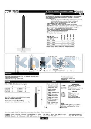 PEX12 datasheet - 6Dia. extruded aluminum poles