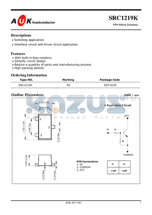 SRC1219K datasheet - NPN Silicon Transistor