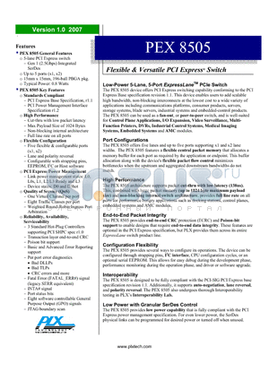 PEX8505 datasheet - Flexible & Versatile PCI Express^ Switch