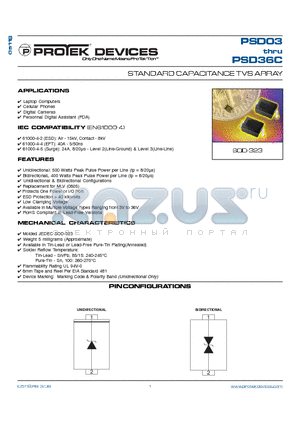 PSD03 datasheet - DEVICE CHARACTERISTICS