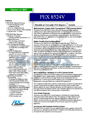 PEX8524V-BB25BIG datasheet - Flexible & Versatile PCI Express Switch