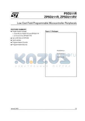 PSD211RN datasheet - Low Cost Field Programmable Microcontroller Peripherals