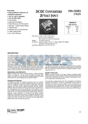 SMSA2812D/KR datasheet - DC/DC CONVERTERS 28 VOLT INPUT